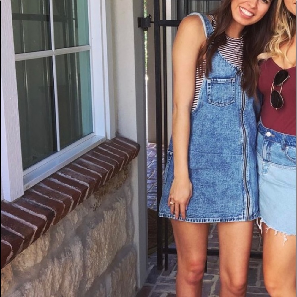 Pacsun Jean overall zip up dress